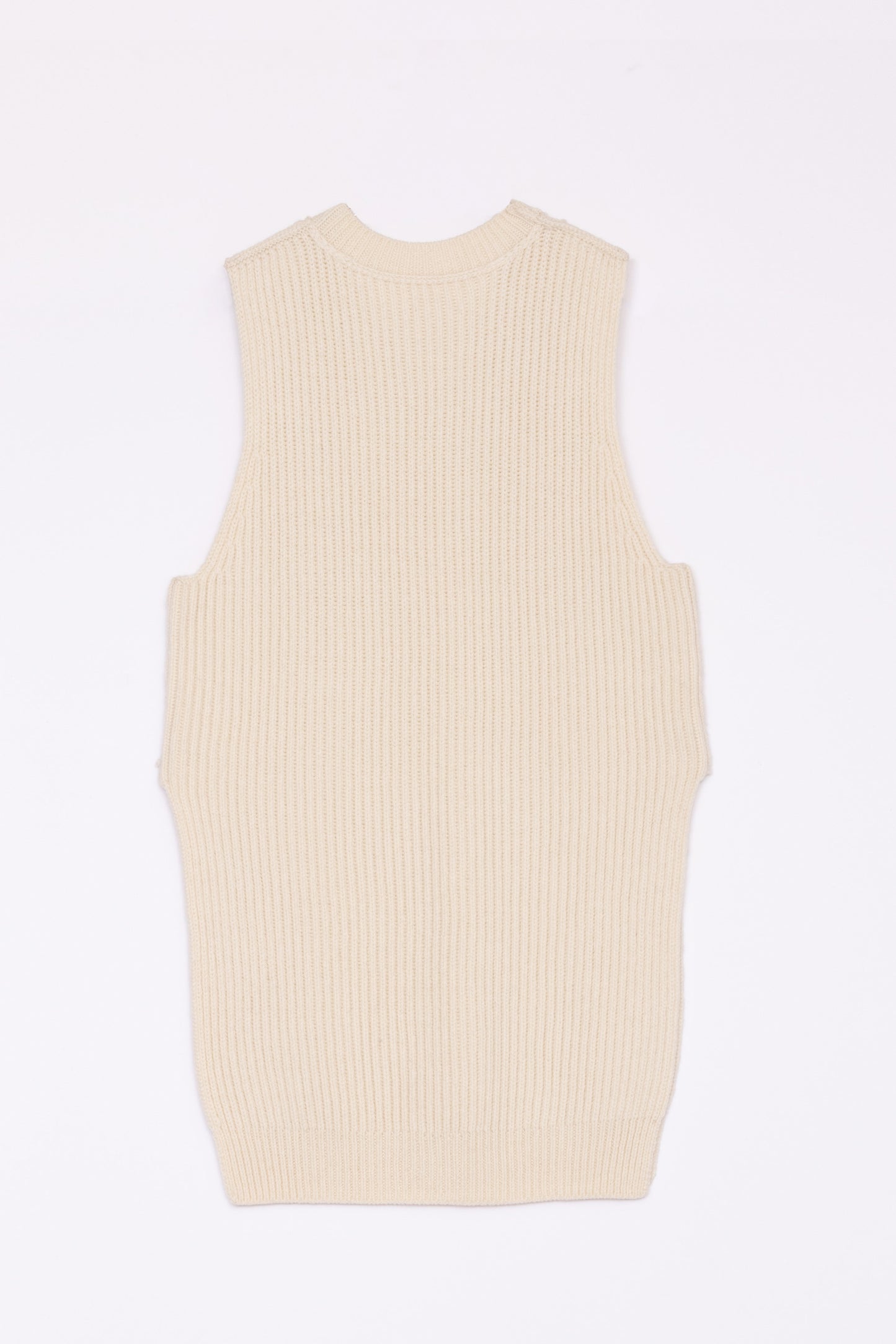 【Whiteread / ホワイトリード】Knitted rib vest - Milk