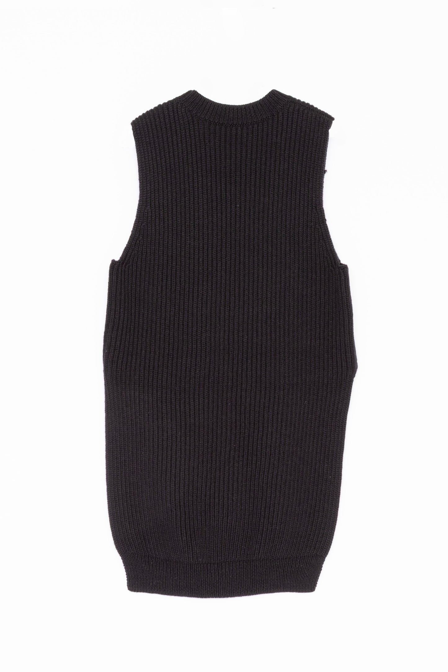 【Whiteread / ホワイトリード】Knitted rib vest - Ebony