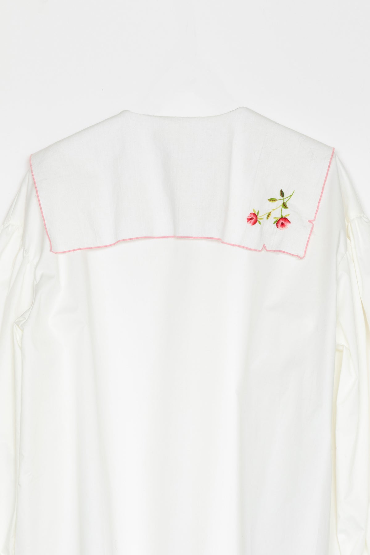 【Whiteread / ホワイトリード】Button Front Collar shirt - Salt with napkin collar rose