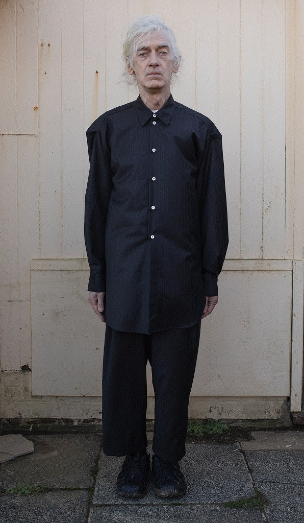 【WRIGHT+DOYLE / ライトアンドドイル】Arbor Shirt - Cacao & Ink Pinstripe