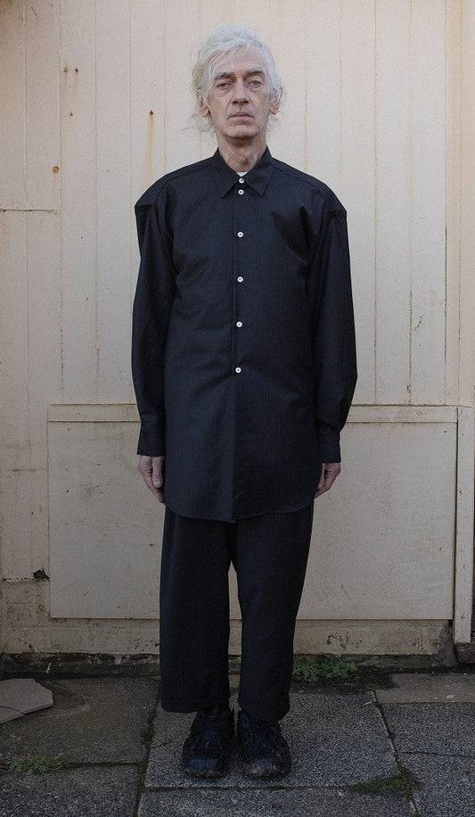 【WRIGHT+DOYLE / ライトアンドドイル】Arbor Shirt - Cacao & Ink Pinstripe