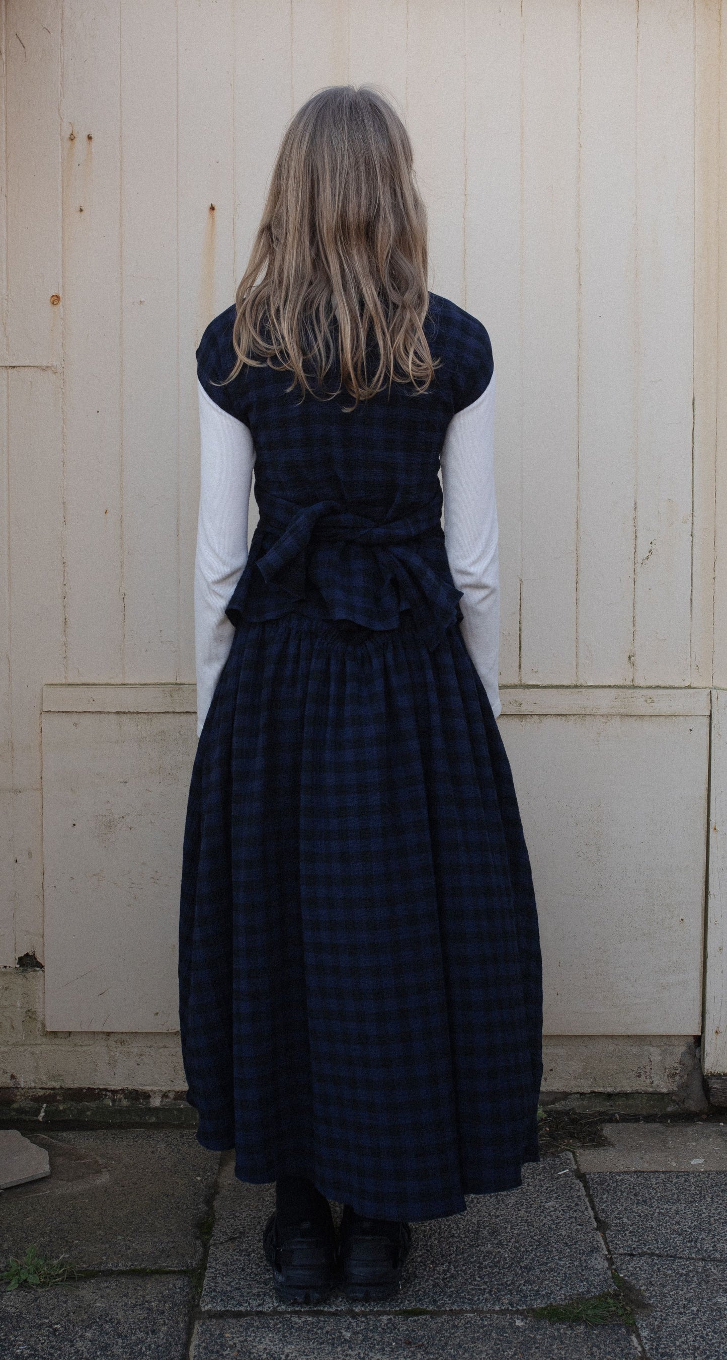 【WRIGHT+DOYLE / ライトアンドドイル】Buoy Skirt - Ink & Black Check