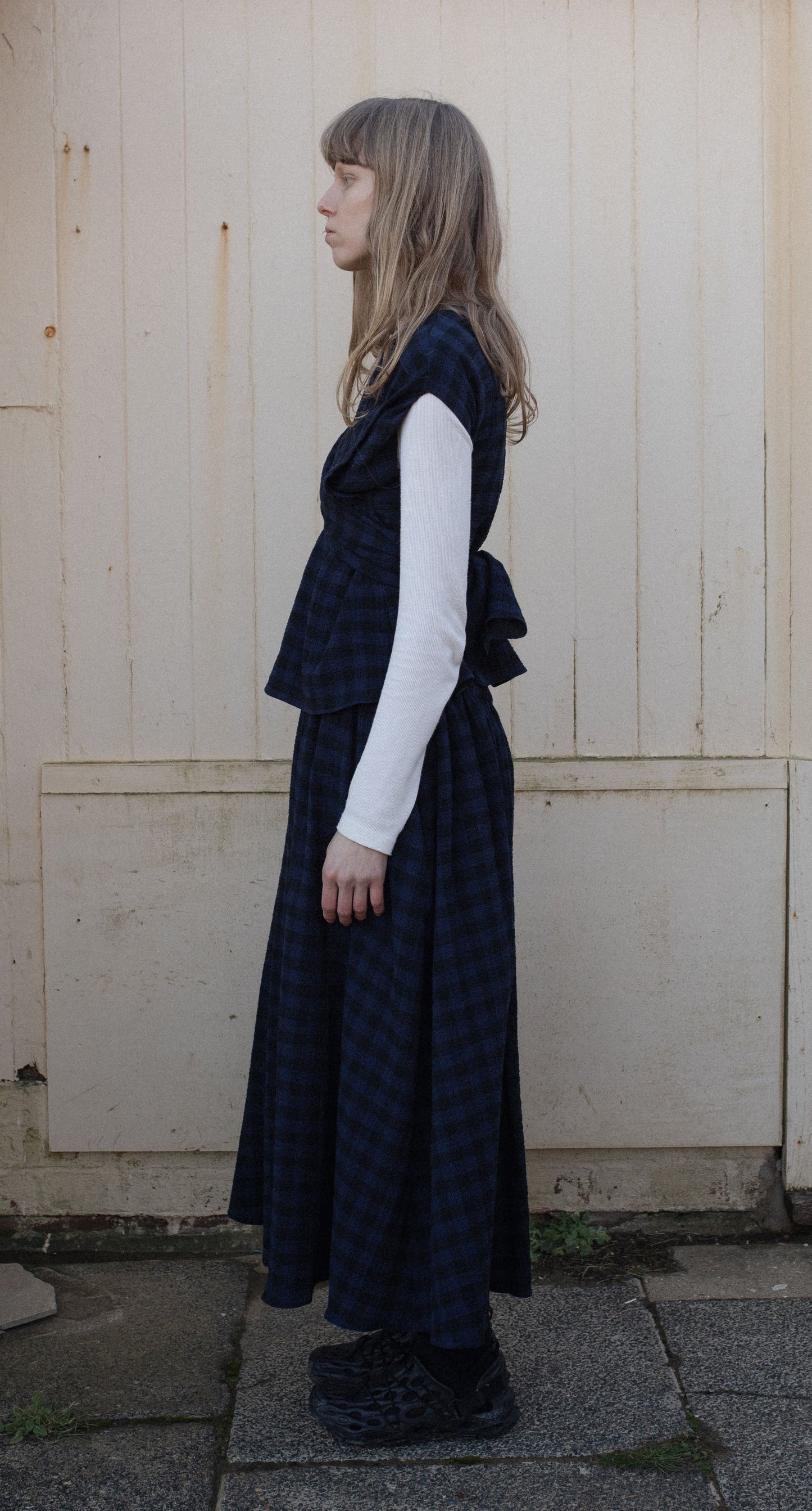 【WRIGHT+DOYLE / ライトアンドドイル】Buoy Skirt - Ink & Black Check