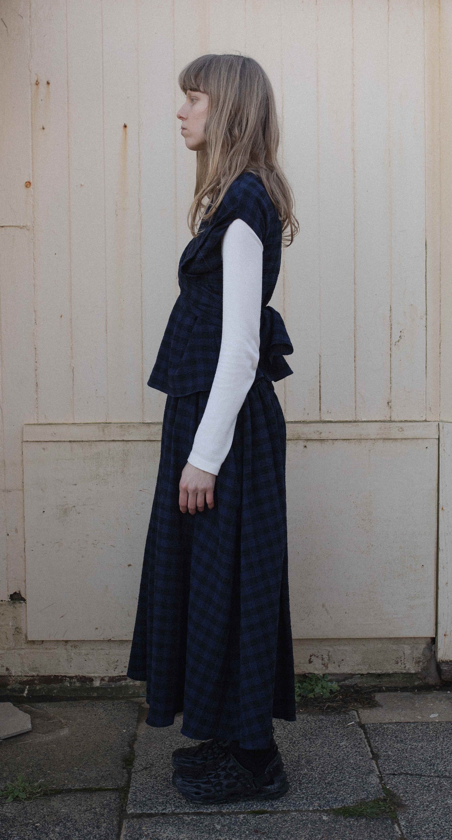 【WRIGHT+DOYLE / ライトアンドドイル】Hand Tie Top - Ink & Black Check