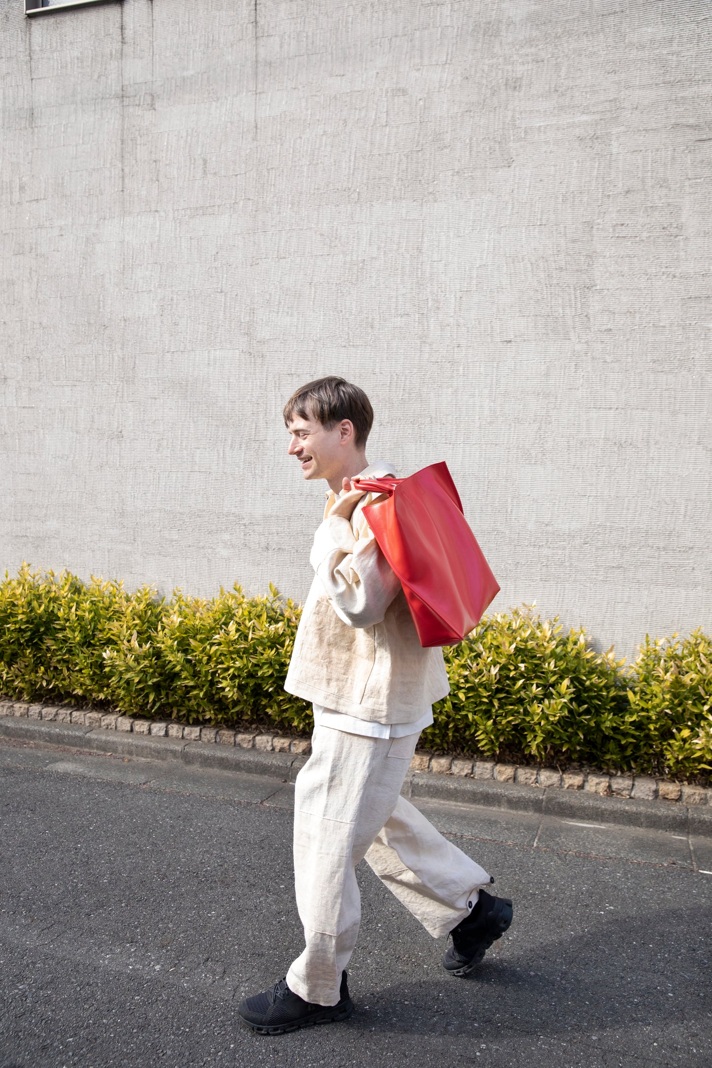 【COURTNEY ORLA / コートニーオーラ】SLOPE tote L PVC/Pig L./Cow L. - Black/Black