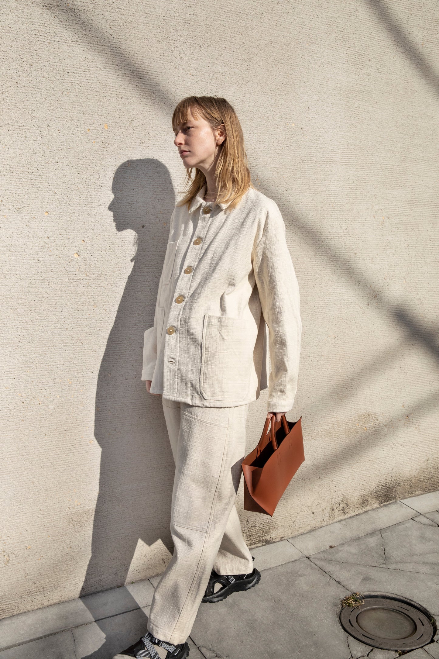 SLOPE WIDE TOTE S SMOOTH.L - BROWN