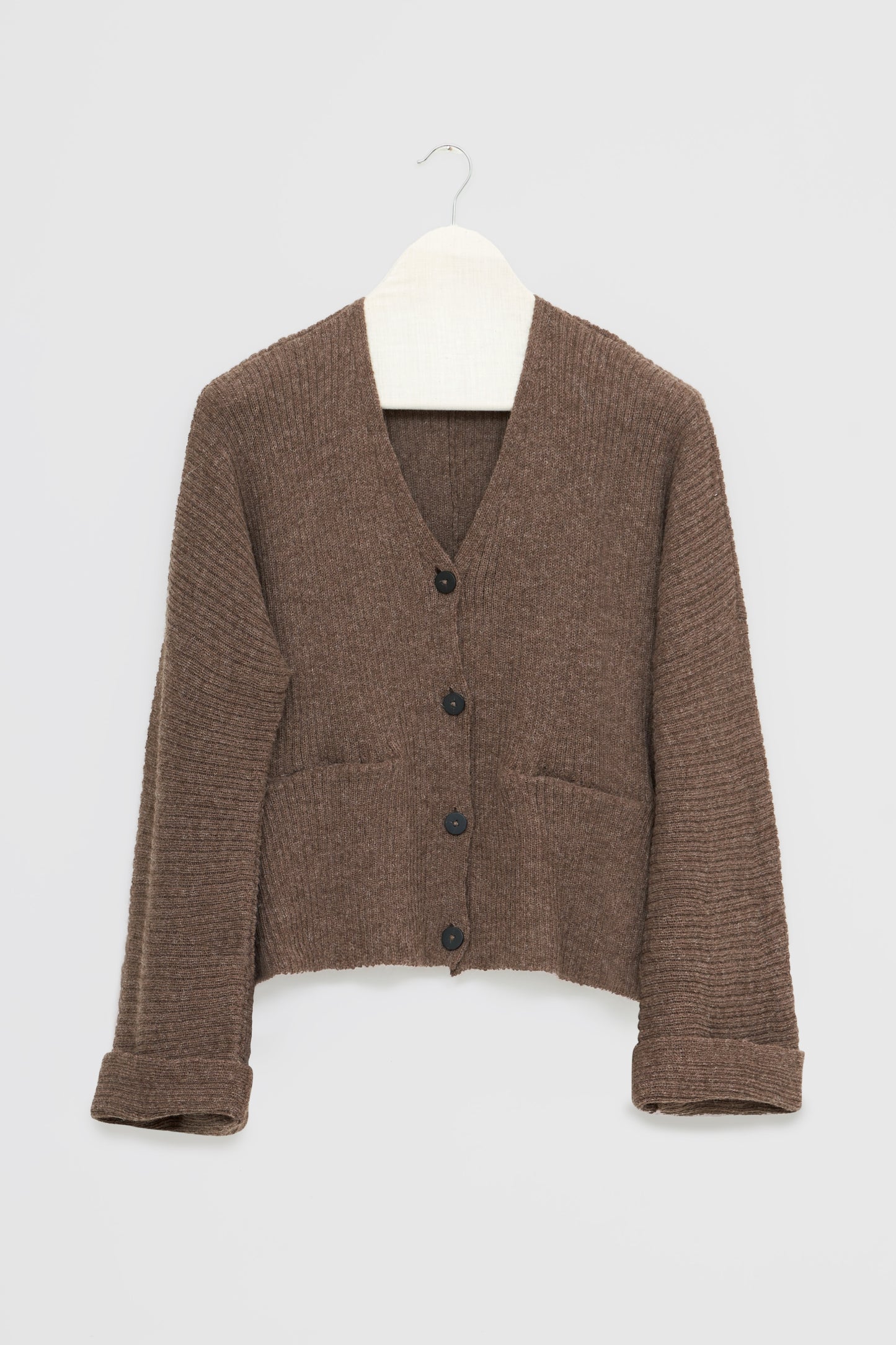 【Whiteread / ホワイトリード】Cresta Ribbed Cardigan - Bark