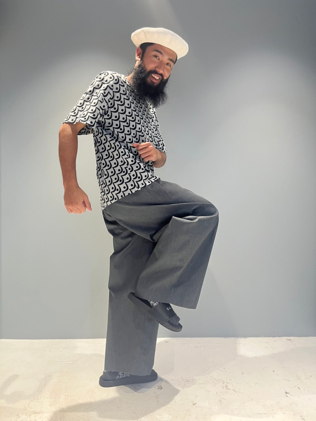 【なるきろ / narukiro】Wide Pant c/p - Gray