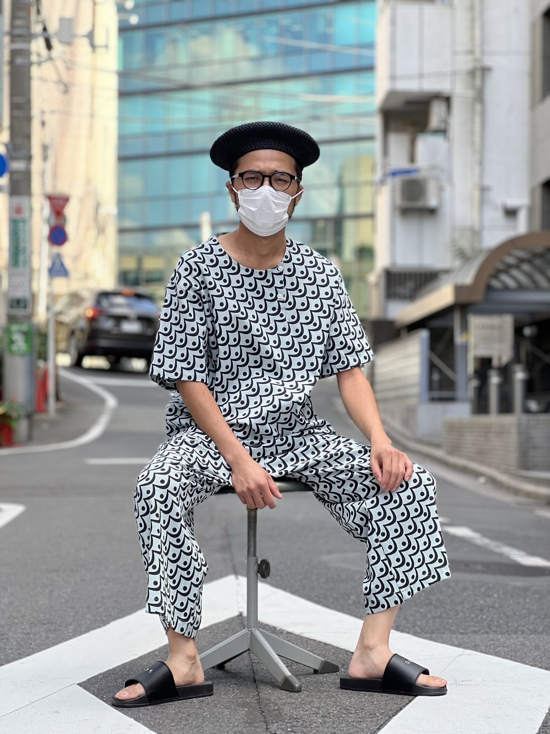 PRINT SHORT SLV SHIRT