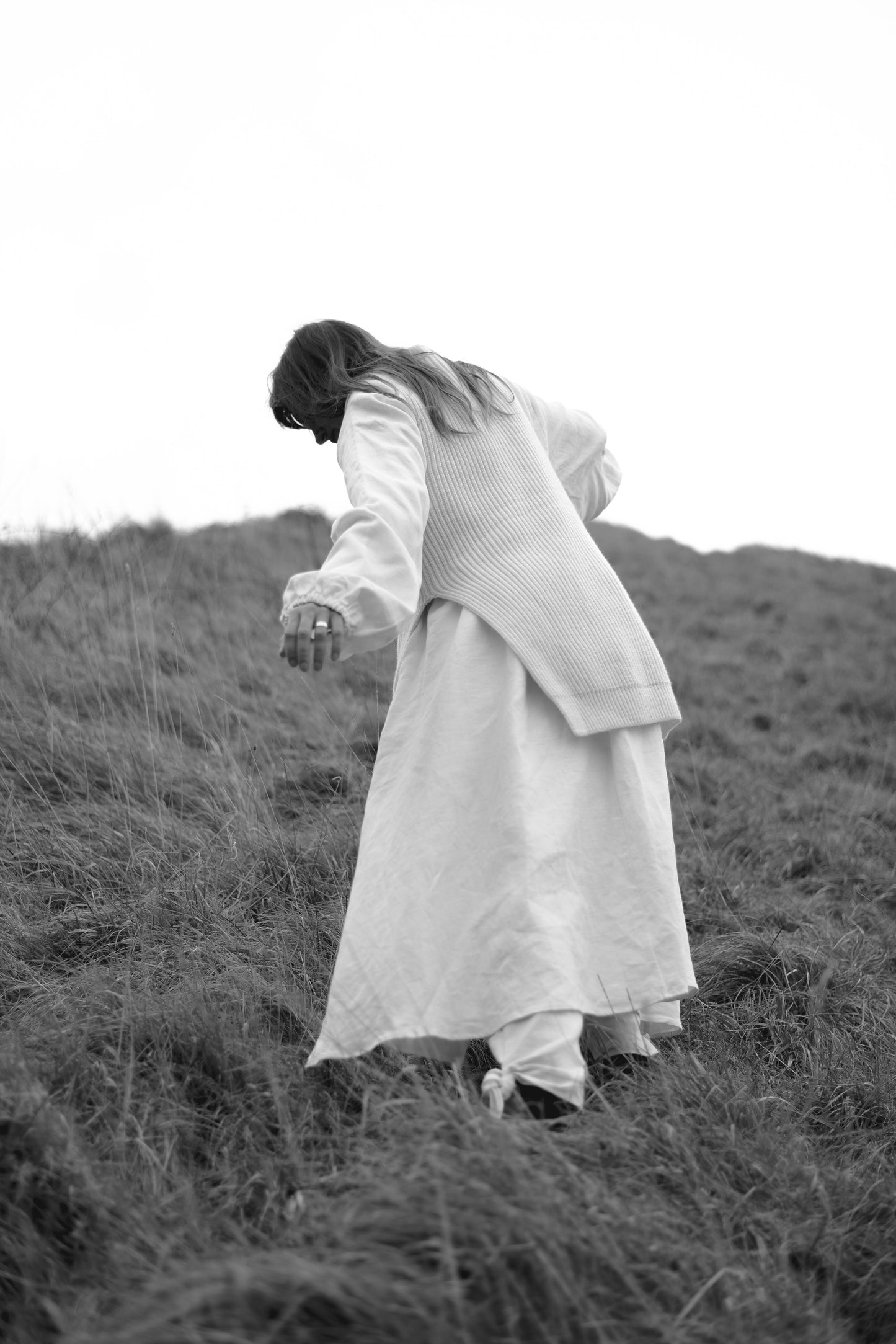 【Whiteread / ホワイトリード】Knitted rib vest - Milk