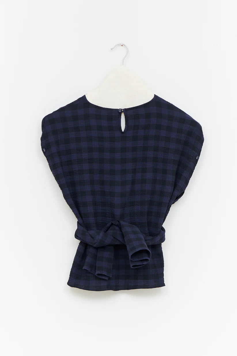 【WRIGHT+DOYLE / ライトアンドドイル】Hand Tie Top - Ink & Black Check
