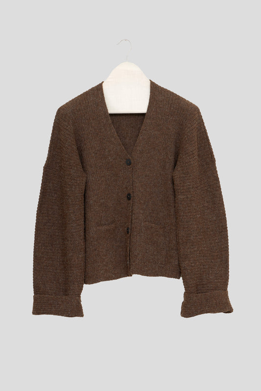 【Whiteread / ホワイトリード】Cresta Ribbed Cardigan - Coffee