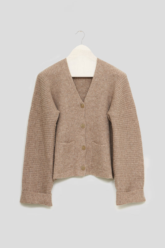 【Whiteread / ホワイトリード】Cresta Ribbed Cardigan - Fawn