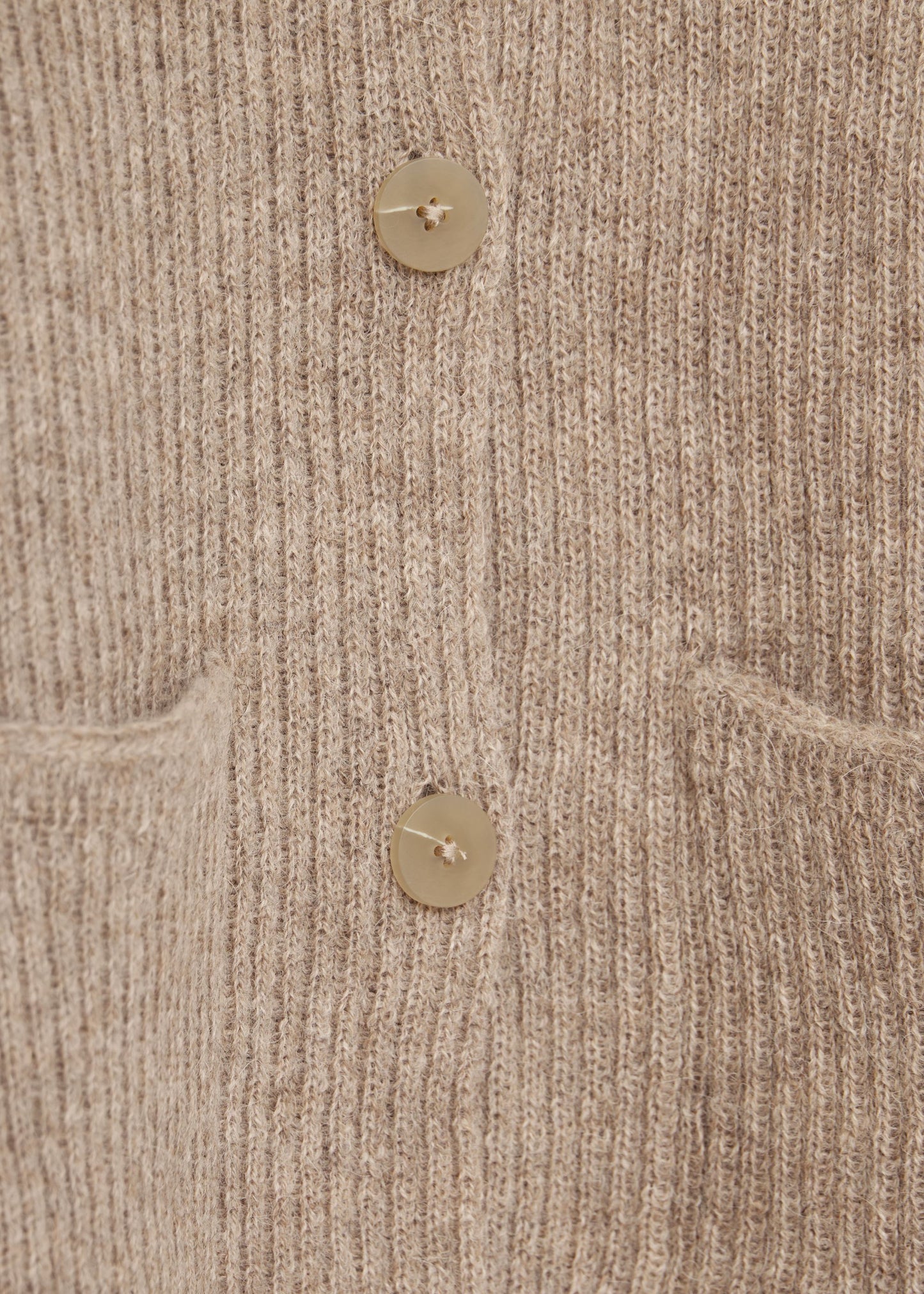 CRESTA RIBBED CARDIGAN - FAWN
