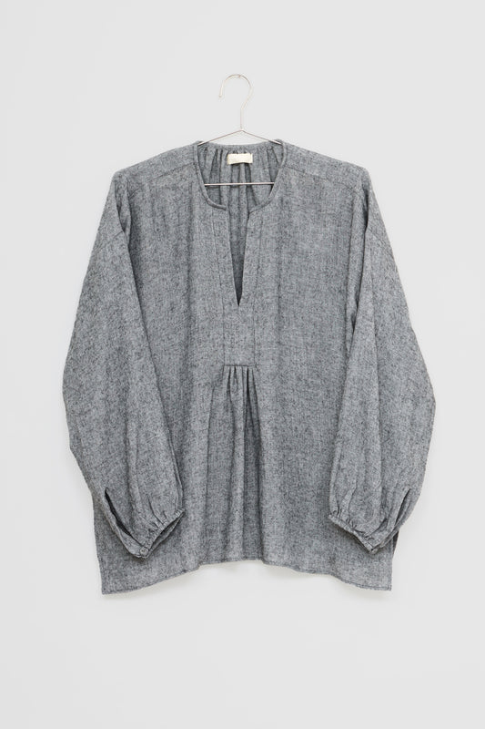 【Whiteread / ホワイトリード】Gathered Back Shirt - Granite