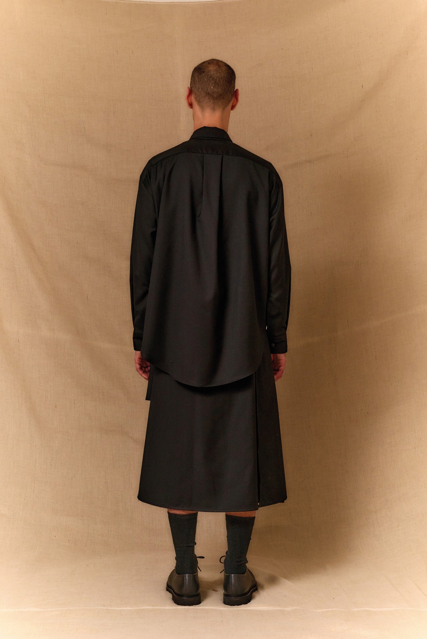 【WRIGHT+DOYLE / ライトアンドドイル】Overlap Kilt - Ebony