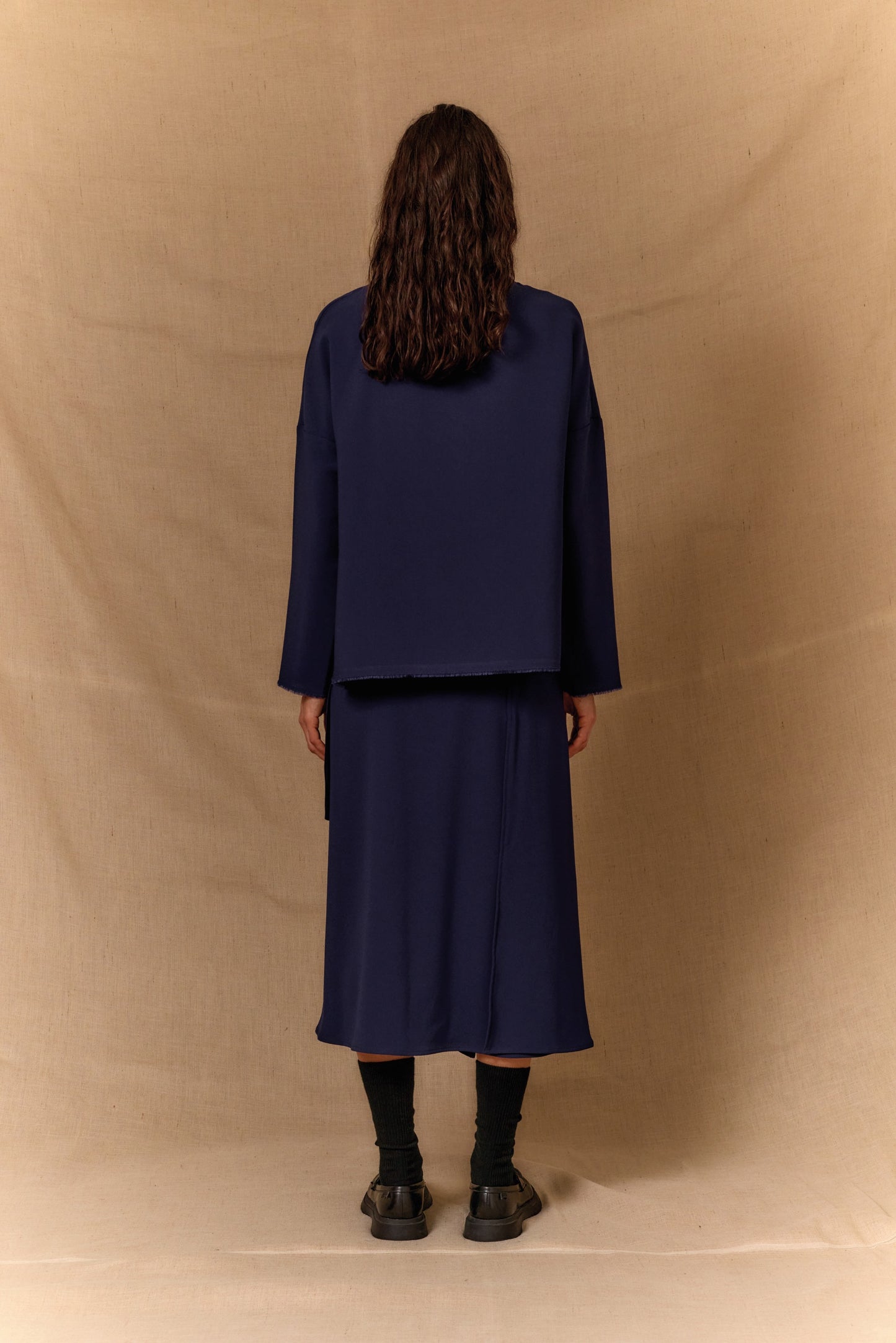 【WRIGHT+DOYLE / ライトアンドドイル】Overlap Kilt - Ink
