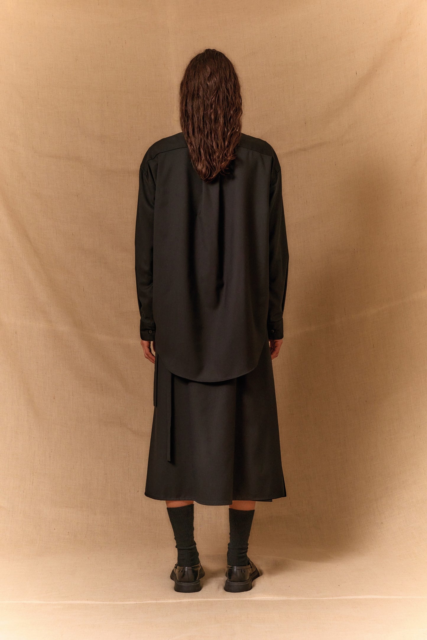 【WRIGHT+DOYLE / ライトアンドドイル】Overlap Kilt - Ebony