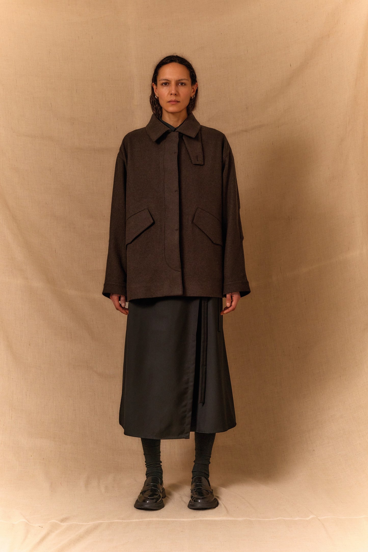 【WRIGHT+DOYLE / ライトアンドドイル】Pelen Coat - Cacao