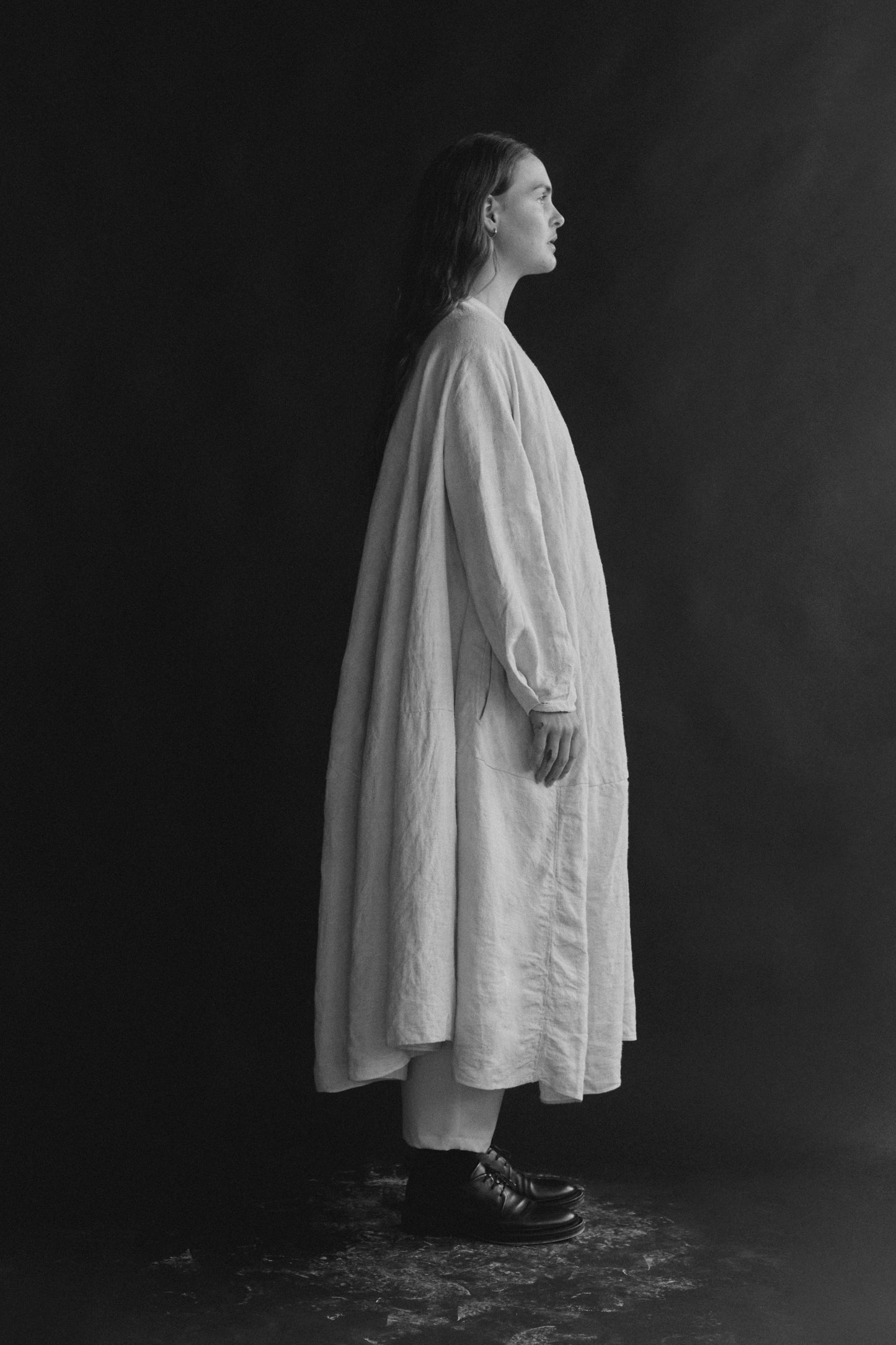 【Whiteread / ホワイトリード】Dress 10 - Eclipse Dress with Sleeves - Natural Linen