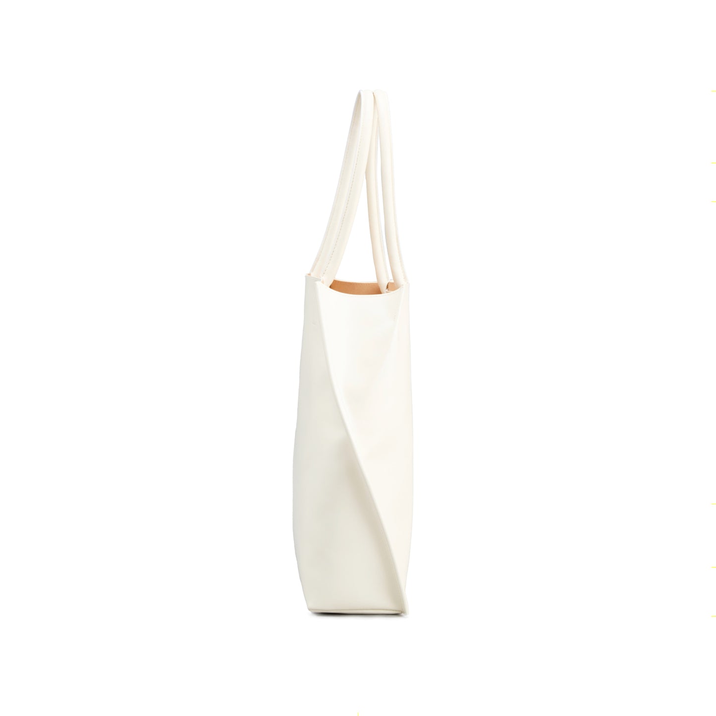 【COURTNEY ORLA / コートニーオーラ】SLOPE tote L with shoulder handle PVC/Pig L./Cow L. - Ivory/Ivory