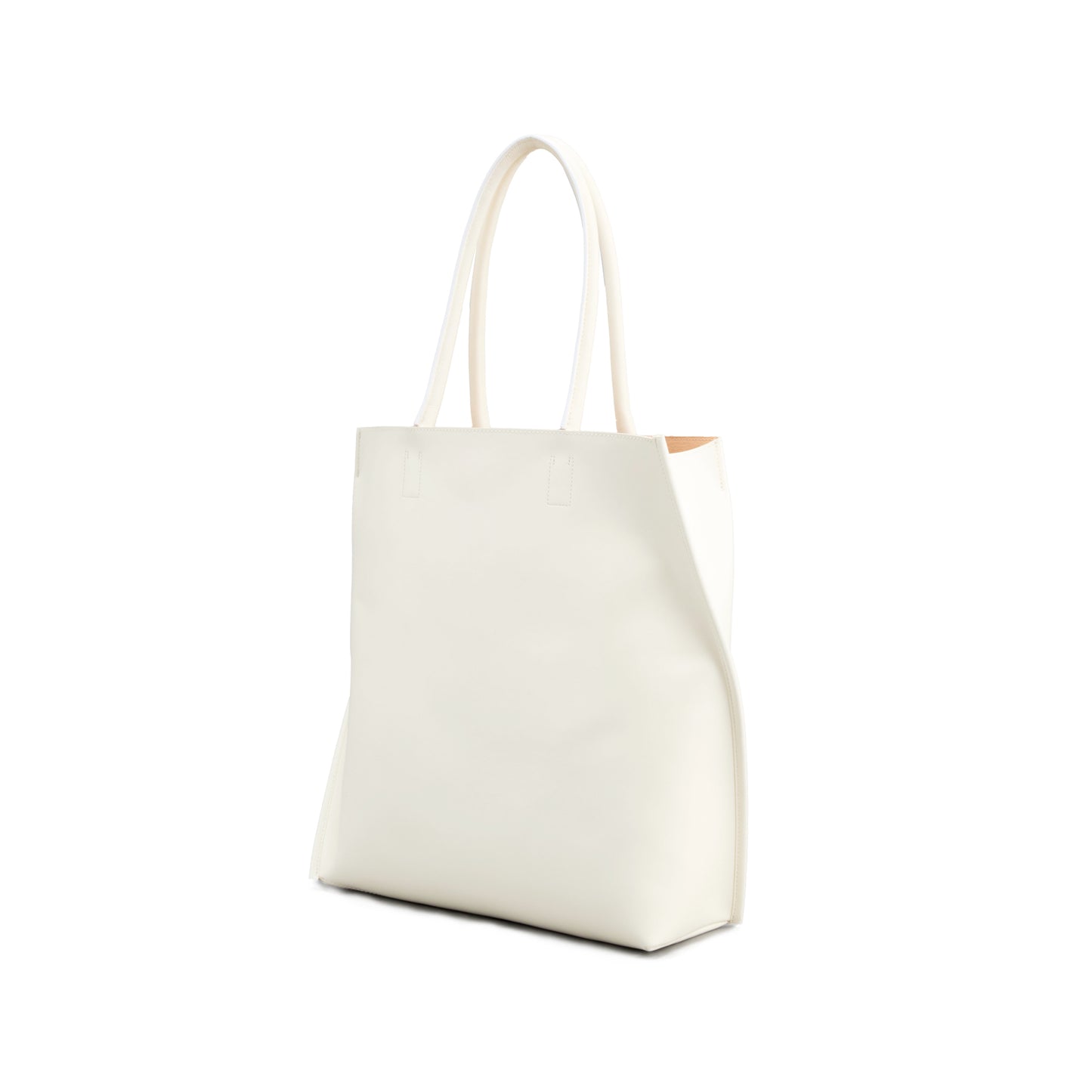 【COURTNEY ORLA / コートニーオーラ】SLOPE tote L with shoulder handle PVC/Pig L./Cow L. - Ivory/Ivory