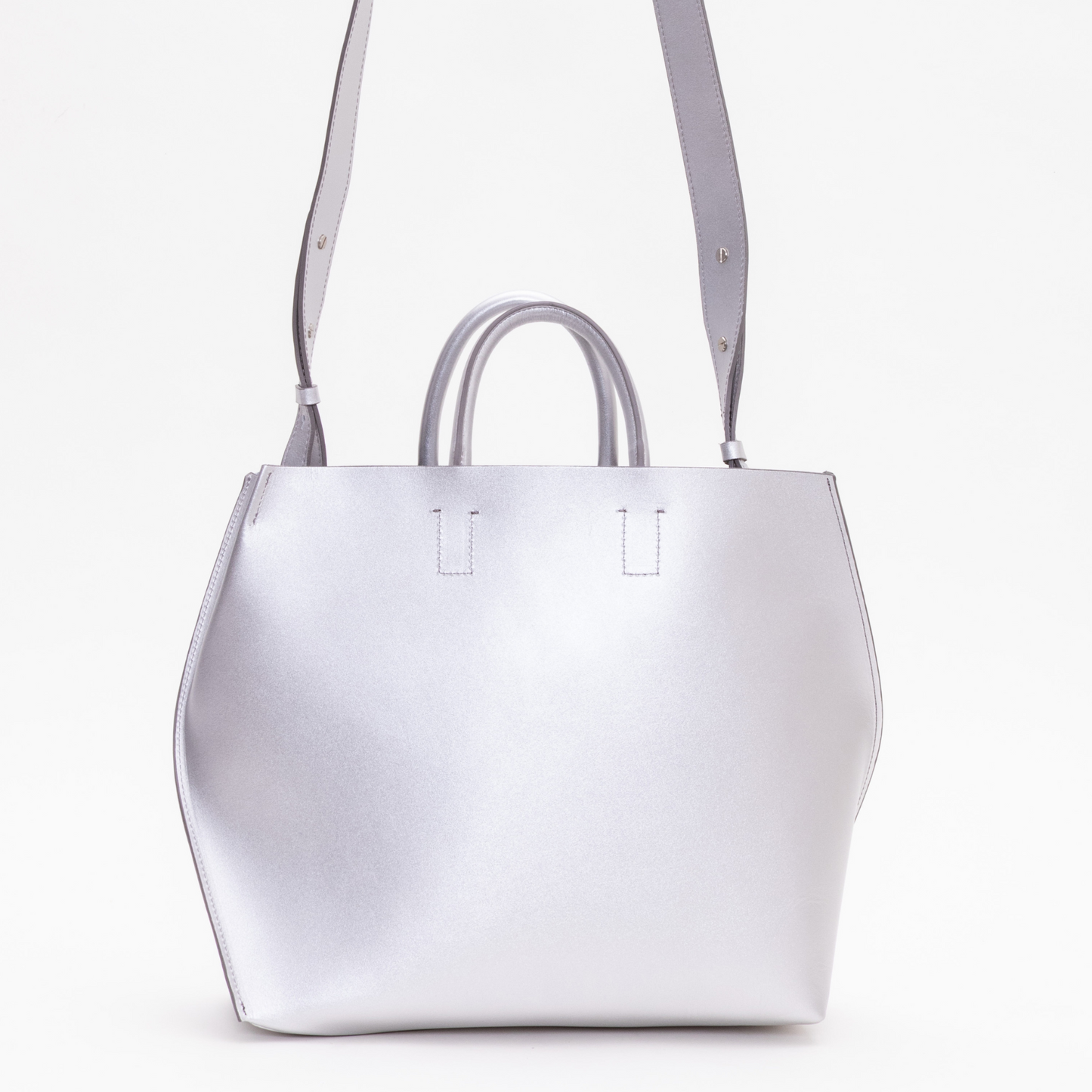 【COURTNEY ORLA / コートニーオーラ】SLOPE TOTE M w/strap Smooth L. - Silver