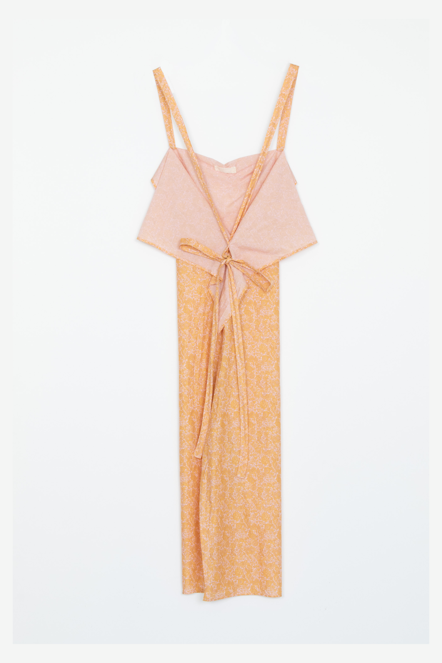 【Whiteread / ホワイトリード】Long cross back apron top - Peach Flora