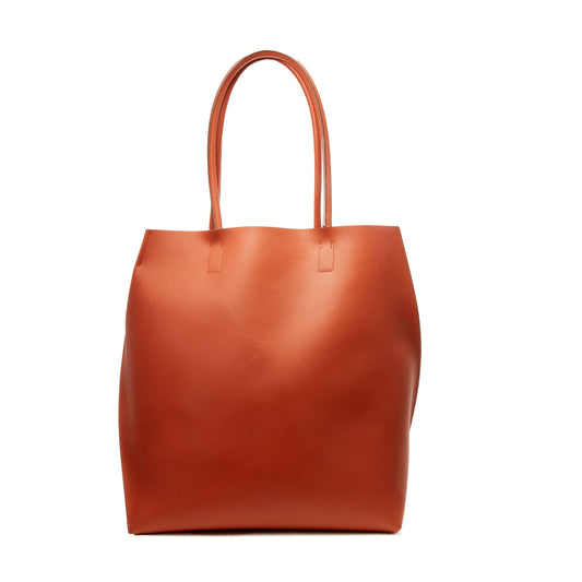 [Courtney Orla] SLOPE tote L with shoulder handle Smooth L. - Brown