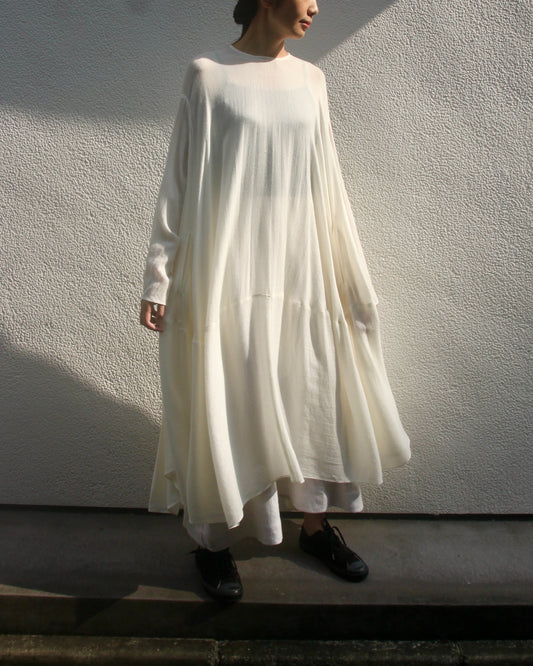 【Whiteread / ホワイトリード】Eclipse Dress with Sleeves - Salt