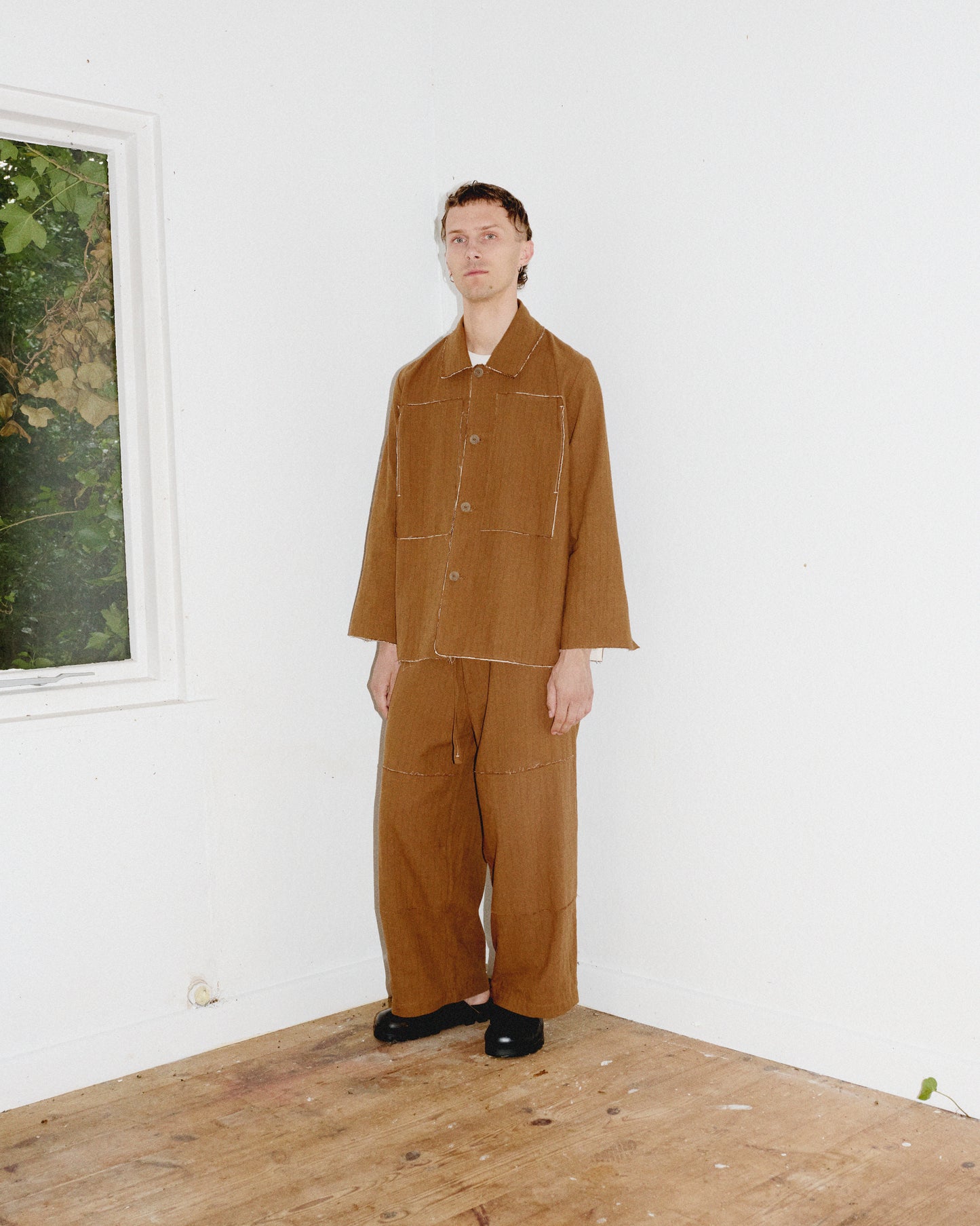 【WRIGHT+DOYLE / ライトアンドドイル】Haytor trousers - Ochre Pinstripe
