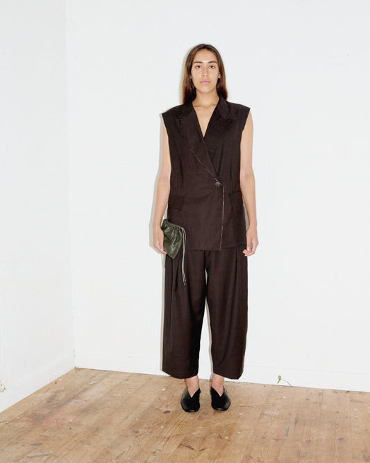 【WRIGHT+DOYLE / ライトアンドドイル】LEEDEN TROUSERS - CACAO CHECK