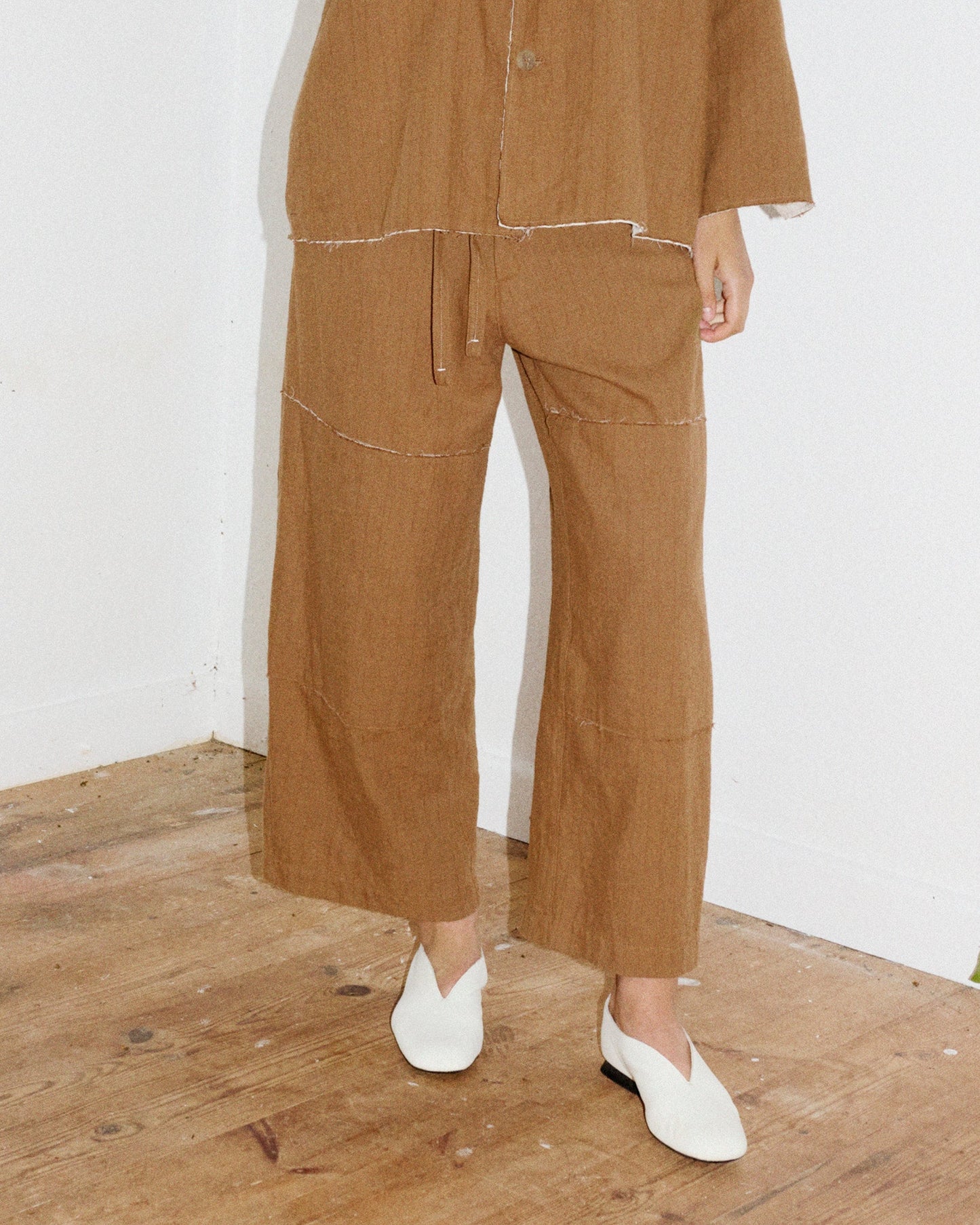 【WRIGHT+DOYLE / ライトアンドドイル】Haytor trousers - Ochre Pinstripe