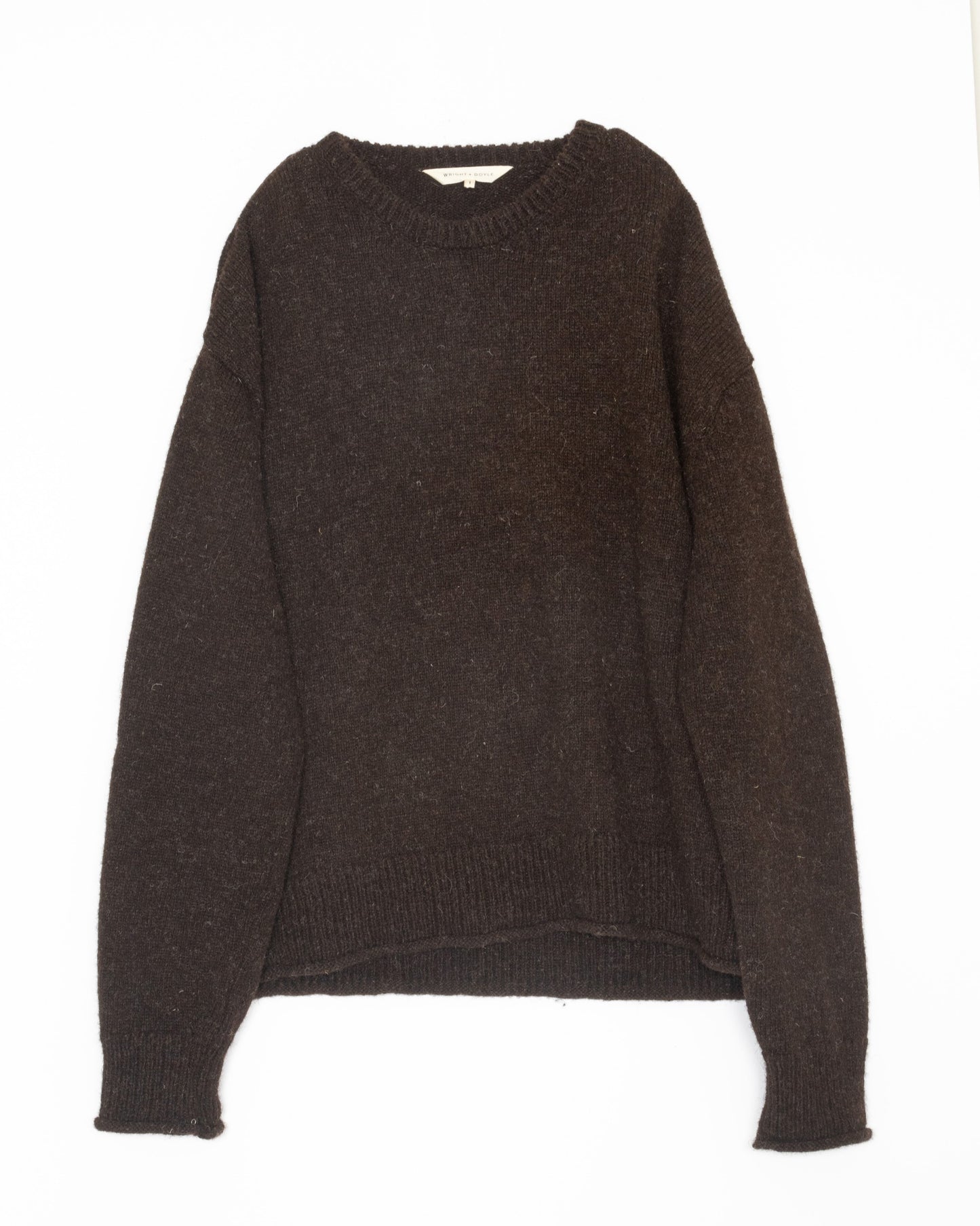 【WRIGHT+DOYLE / ライトアンドドイル】Welsh Black Crew Neck Jumper - Cacao