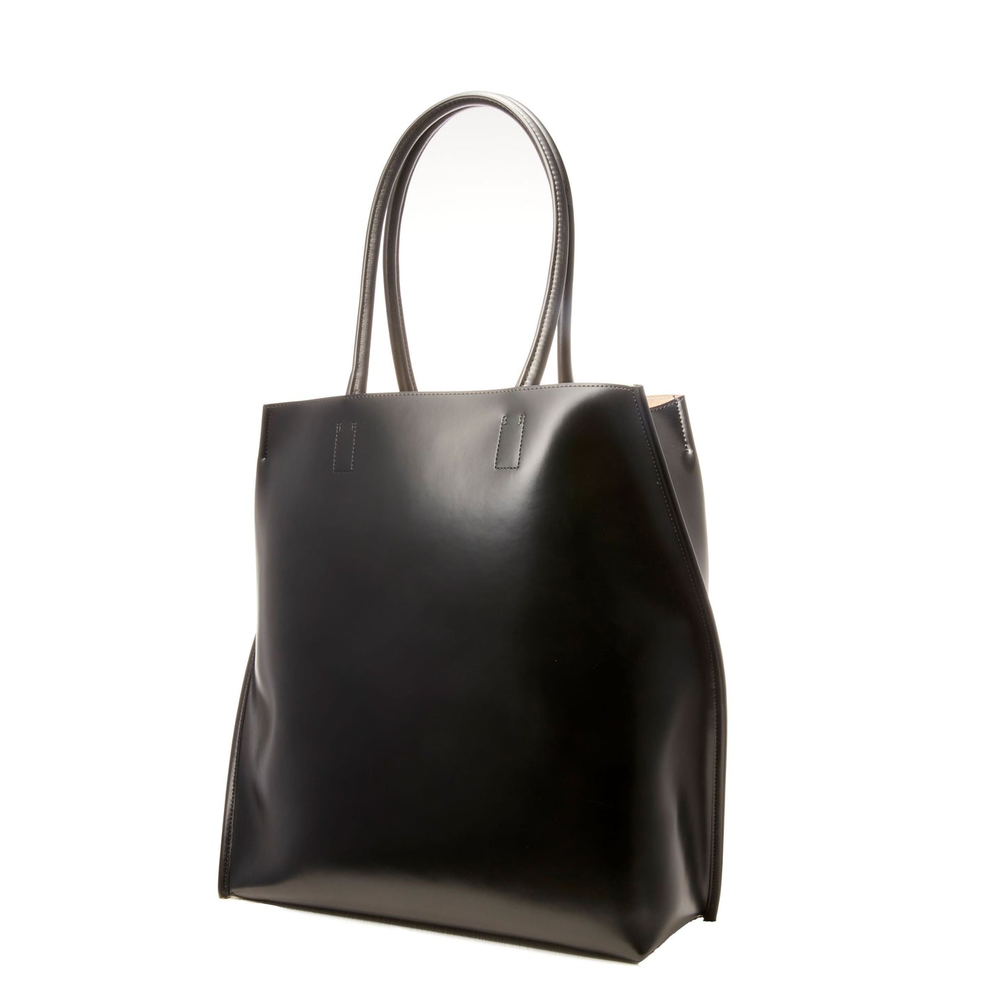 【Courtney Orla / コートニーオーラ】SLOPE tote L with shoulder handle PVC/Pig L./Cow L. - Black/Chinese Red