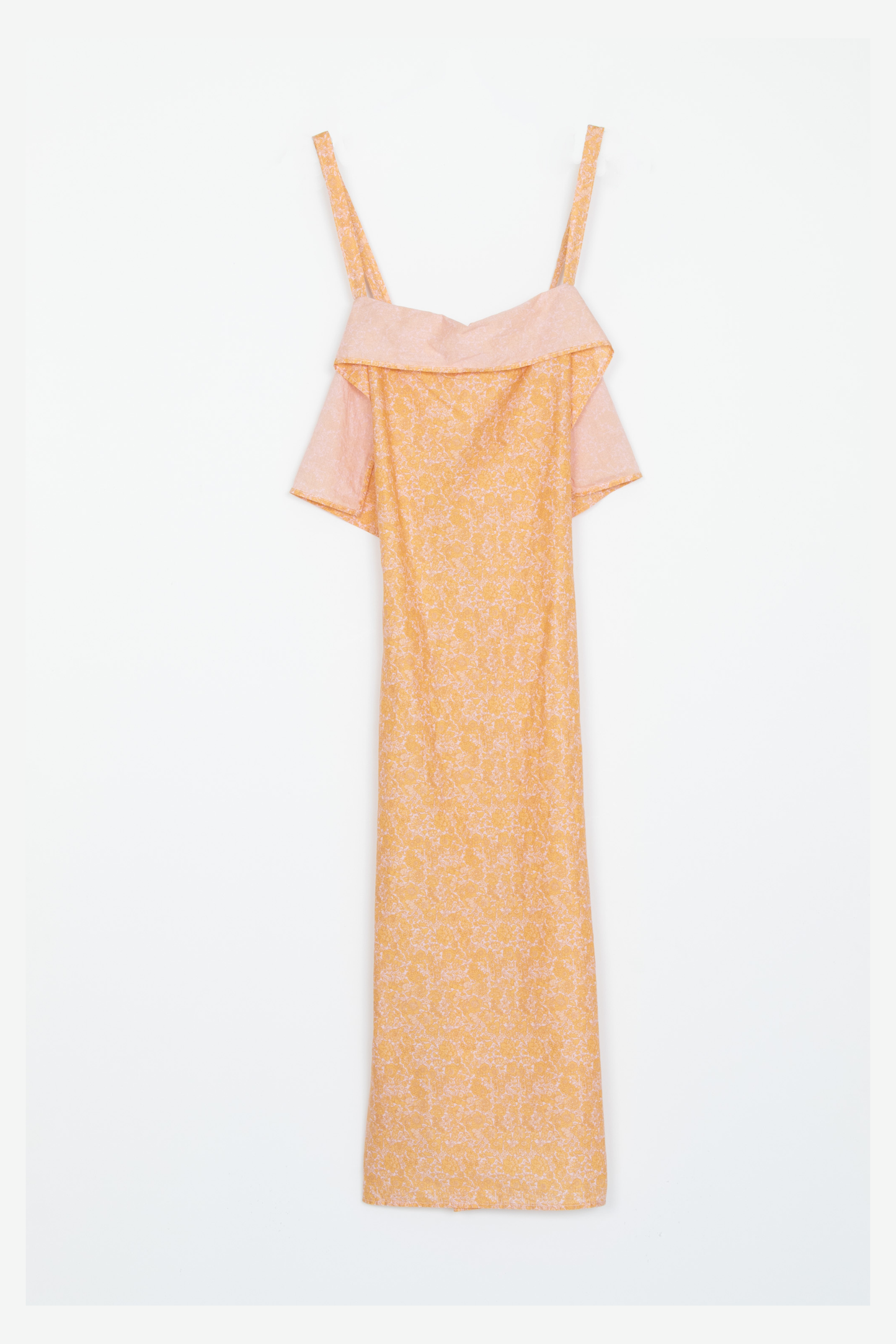 【Whiteread / ホワイトリード】Long cross back apron top - Peach Flora