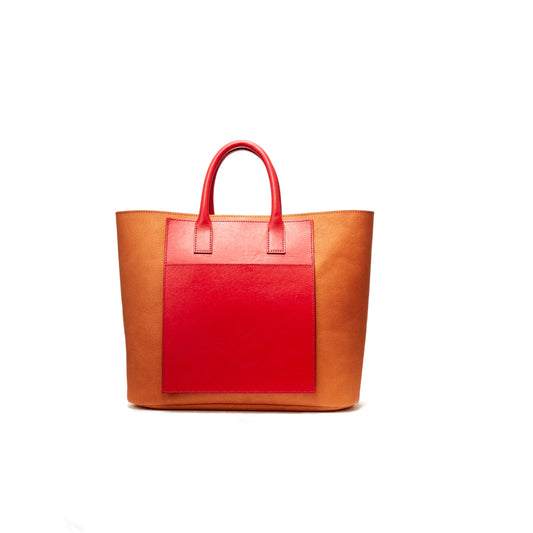 [Courtney Orla] INVERSE tote m - Red/Camel