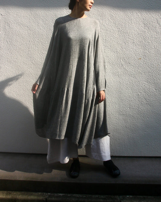 【Whiteread / ホワイトリード】Eclipse Dress with Sleeves - Granite