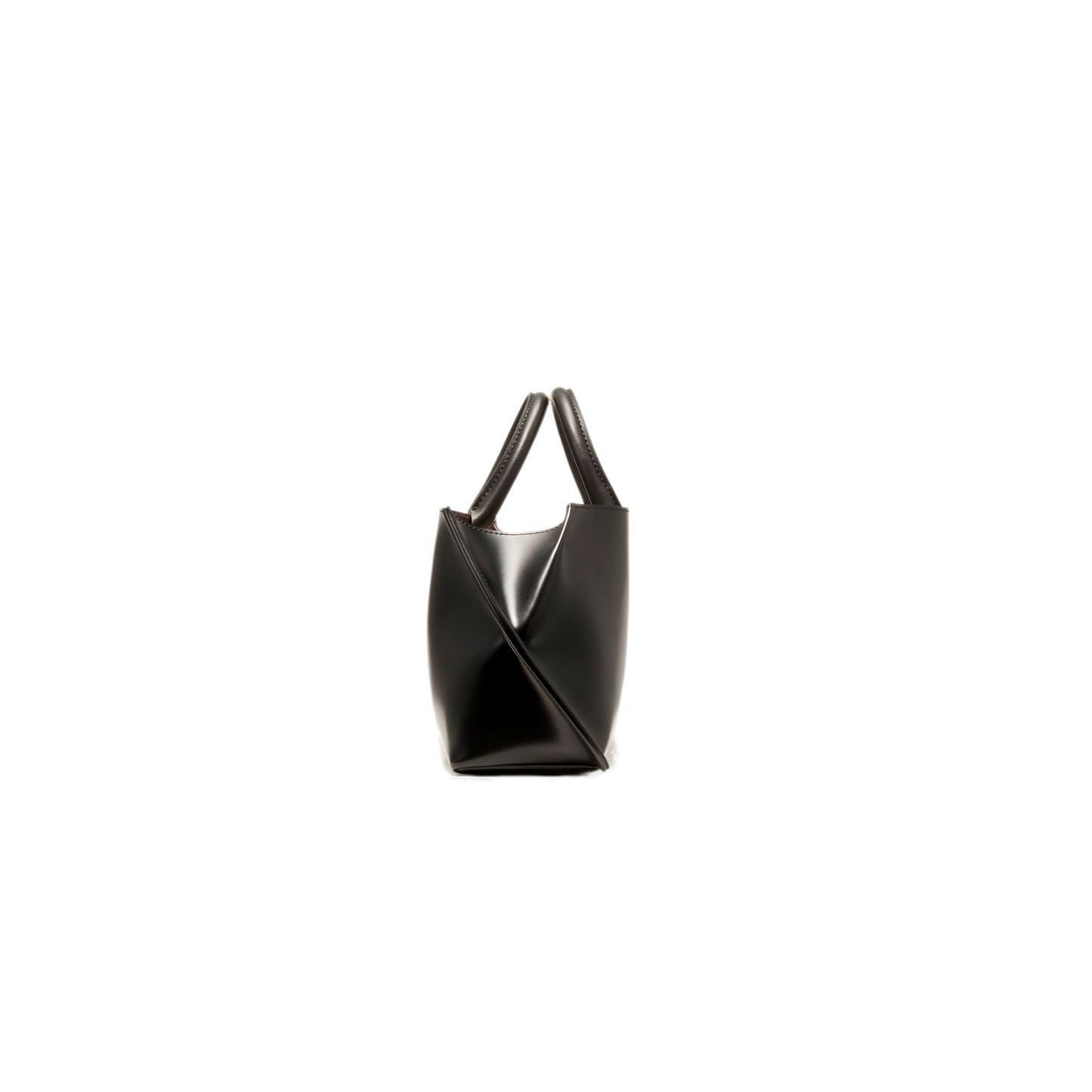 [Courtney Orla] SLOPE wine tote S PVC/Pig L./Cow L. - Black/Chinese Red