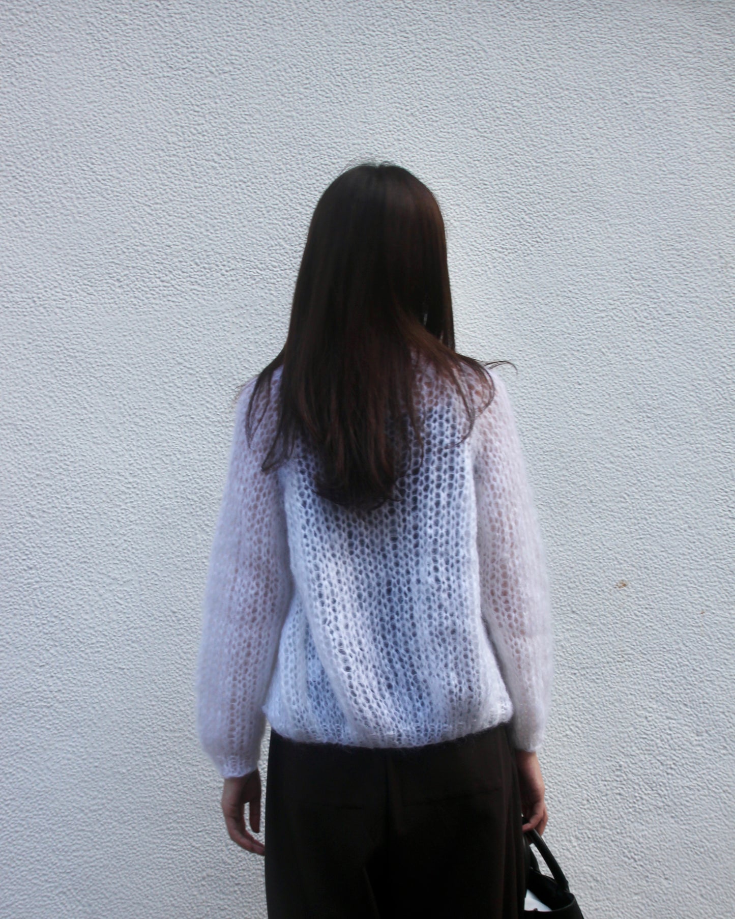 MOHAIR SMALL CARDIGAN - WHITE