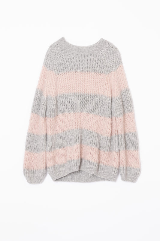 【Maiami / マイアミ】Alpaca Brioche Loose Fit Pullover - Sweater Grey/Sand