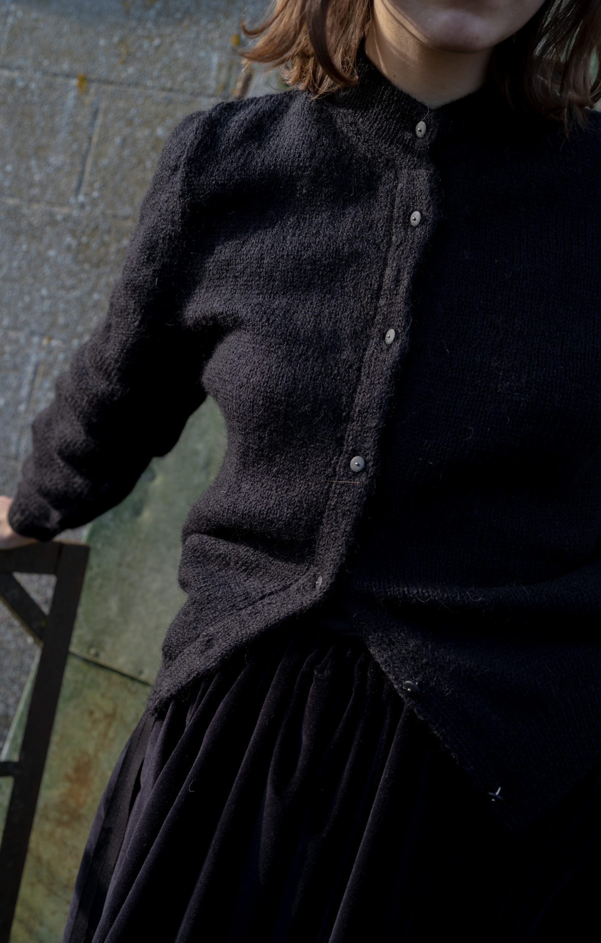【Whiteread / ホワイトリード】Mowool Cardigan - Ebony
