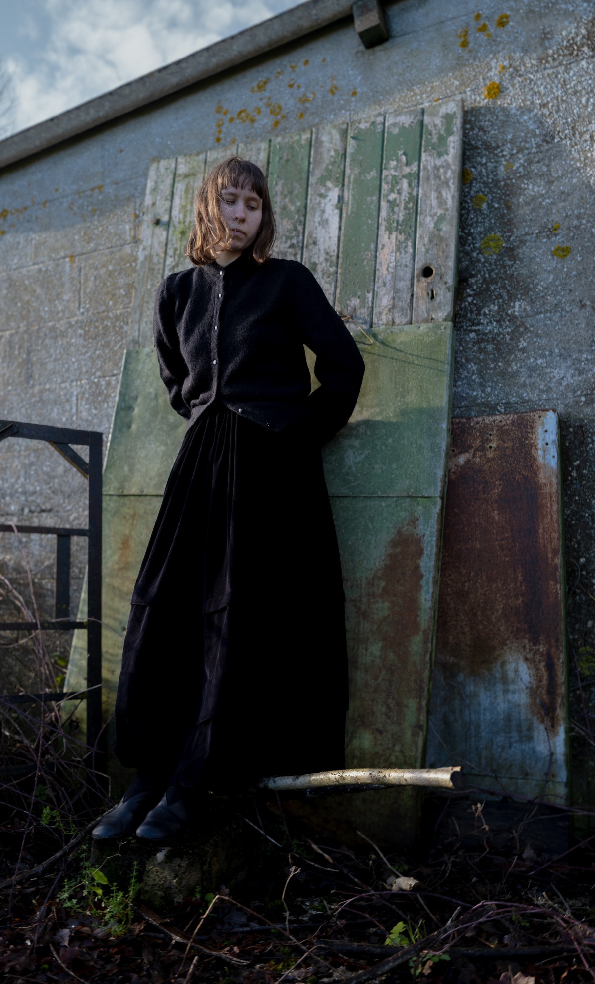 【Whiteread / ホワイトリード】Mowool Cardigan - Ebony
