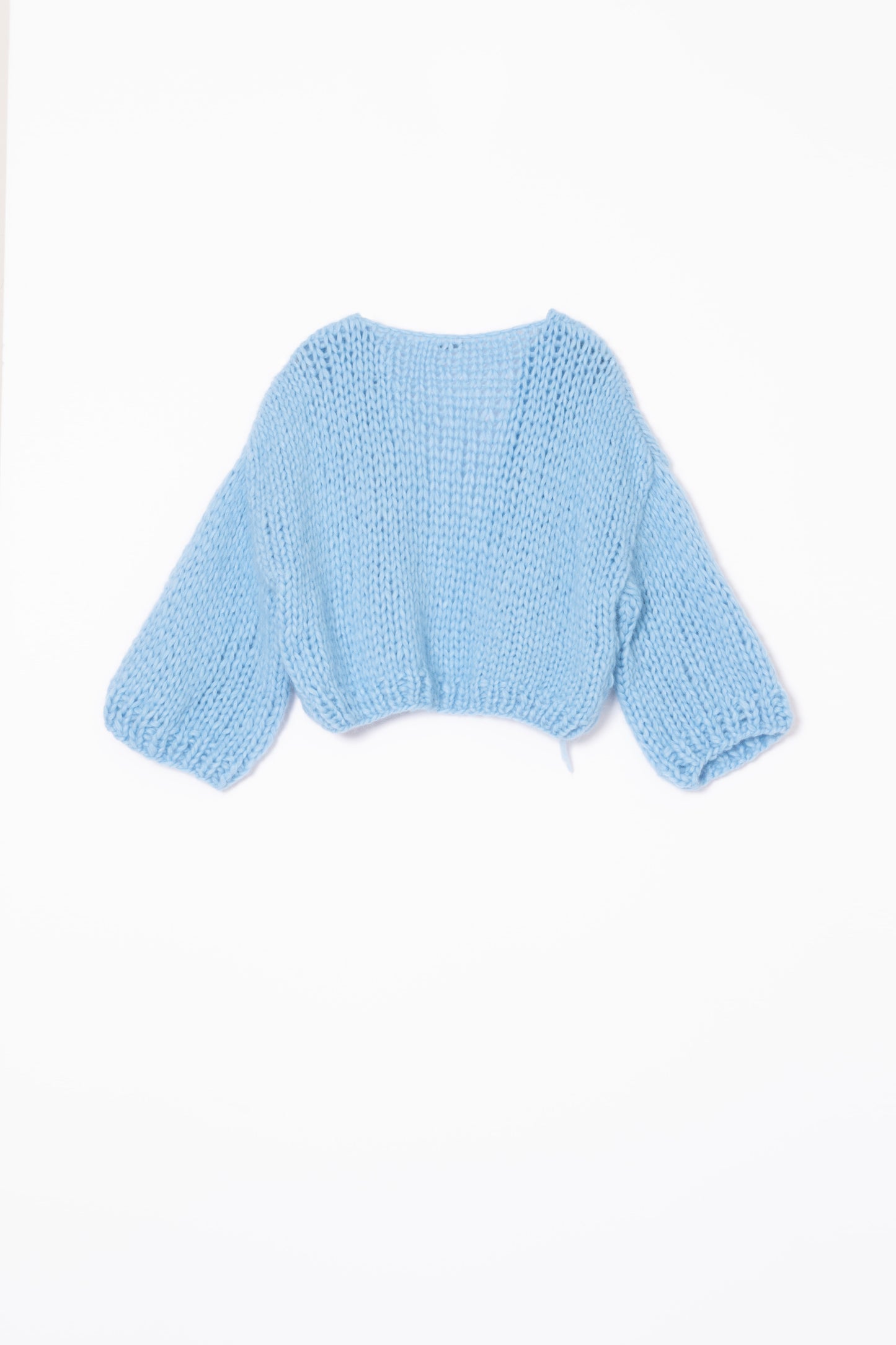 [Maiami] Alpaca Short Sleeve Cardigan - Alaskan Blue