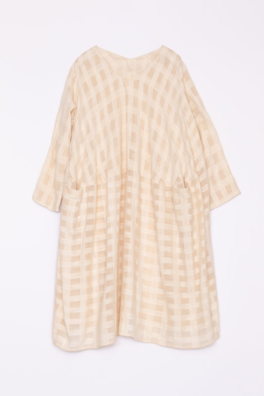 【Whiteread / ホワイトリード】Dress 11 - V neck circle cut dress - Buttermilk
