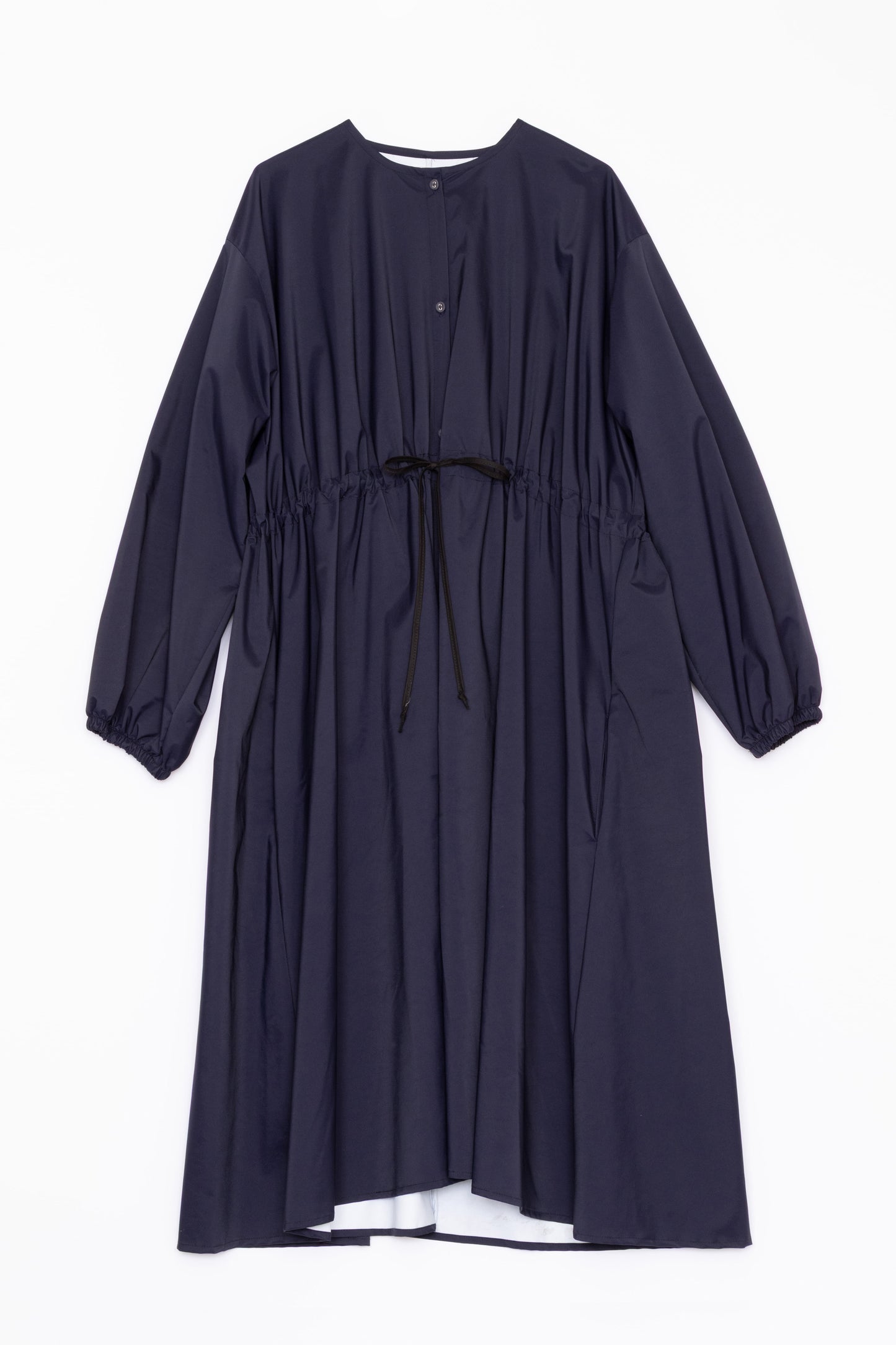 【Whiteread / ホワイトリード】Gathered channel waist tie dress - Ink