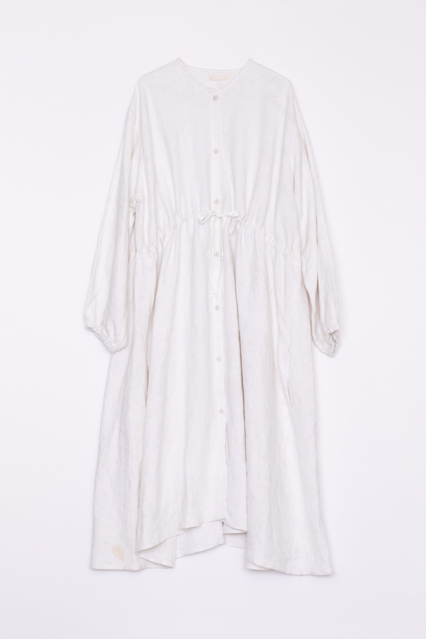 【Whiteread / ホワイトリード】Gathered channel waist tie dress - Natural