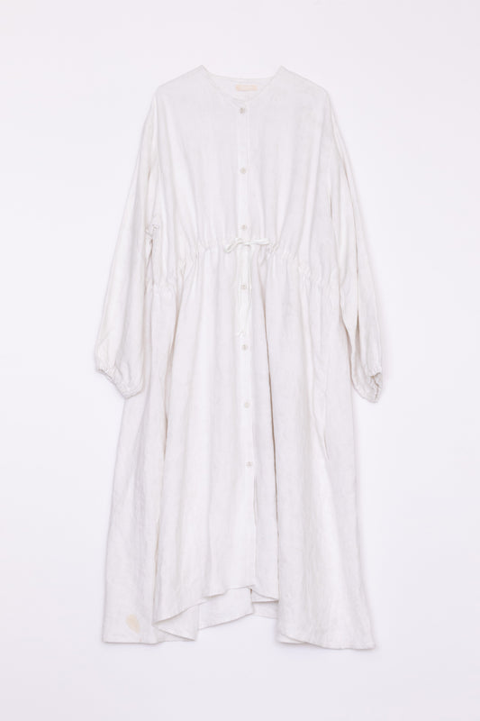 【Whiteread / ホワイトリード】Gathered channel waist tie dress - Natural