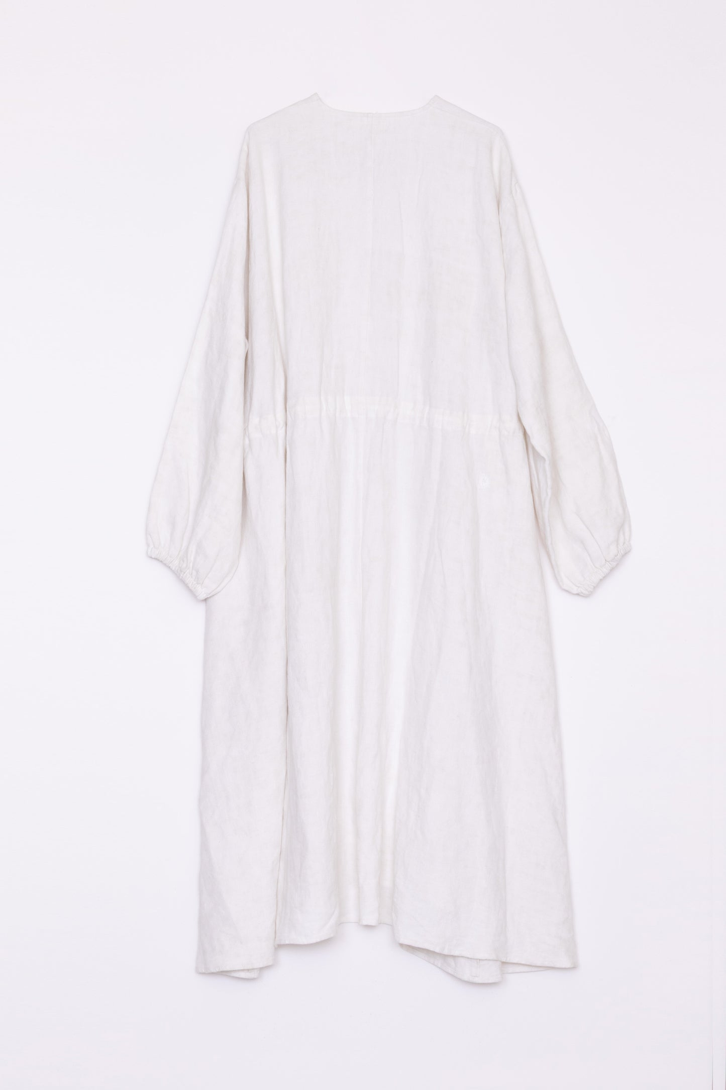 【Whiteread / ホワイトリード】Gathered channel waist tie dress - Natural