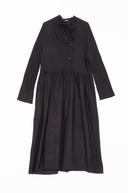 【Whiteread / ホワイトリード】Handkerchief tie dress - Ebony